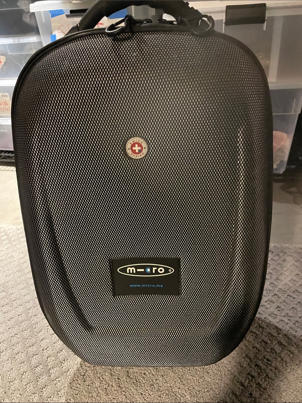 Micros ride in Scooter Luggage